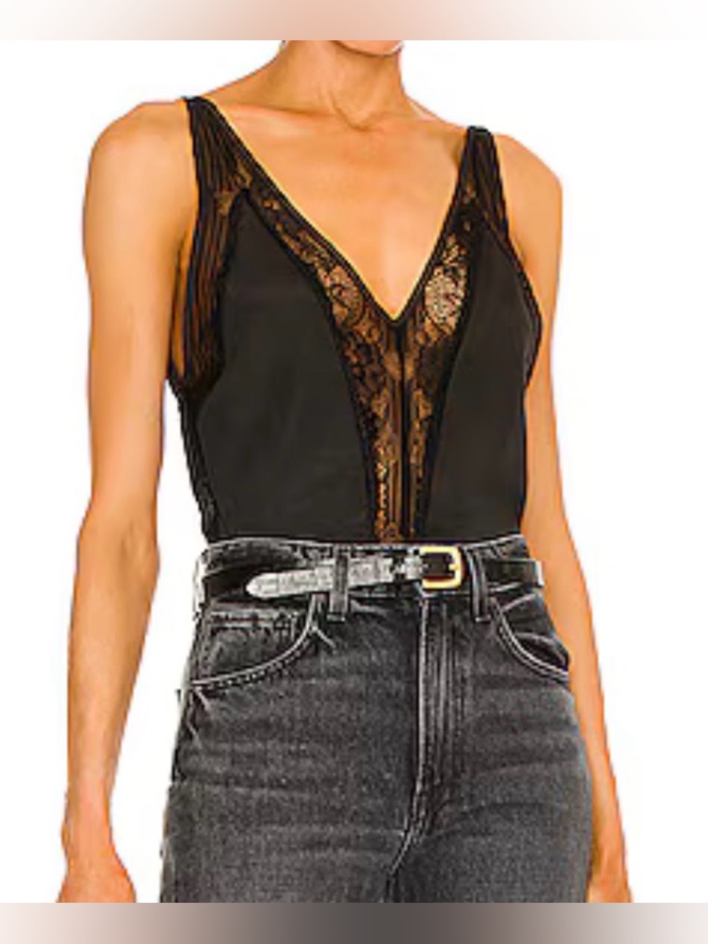 superdown sharone lace satin bodysuit